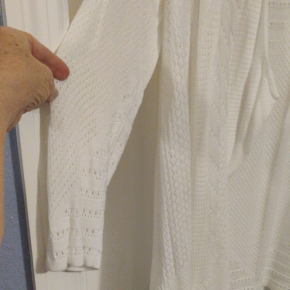 Christopher & Banks White Open-Front Cardigan - Picture 7 of 7